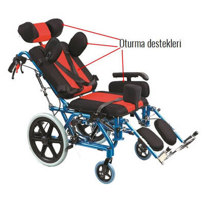 Golfi 16C Pediatrik Serebral Palsi Tekerlekli Sandalye
