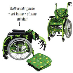Wollex W983 Çocuk Tekerlekli Sandalyesi Pediatrik sandalye - Thumbnail
